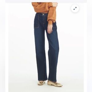 Draper James sz 10 women’s high waist high rise Dark denim Leg Jeans wide leg